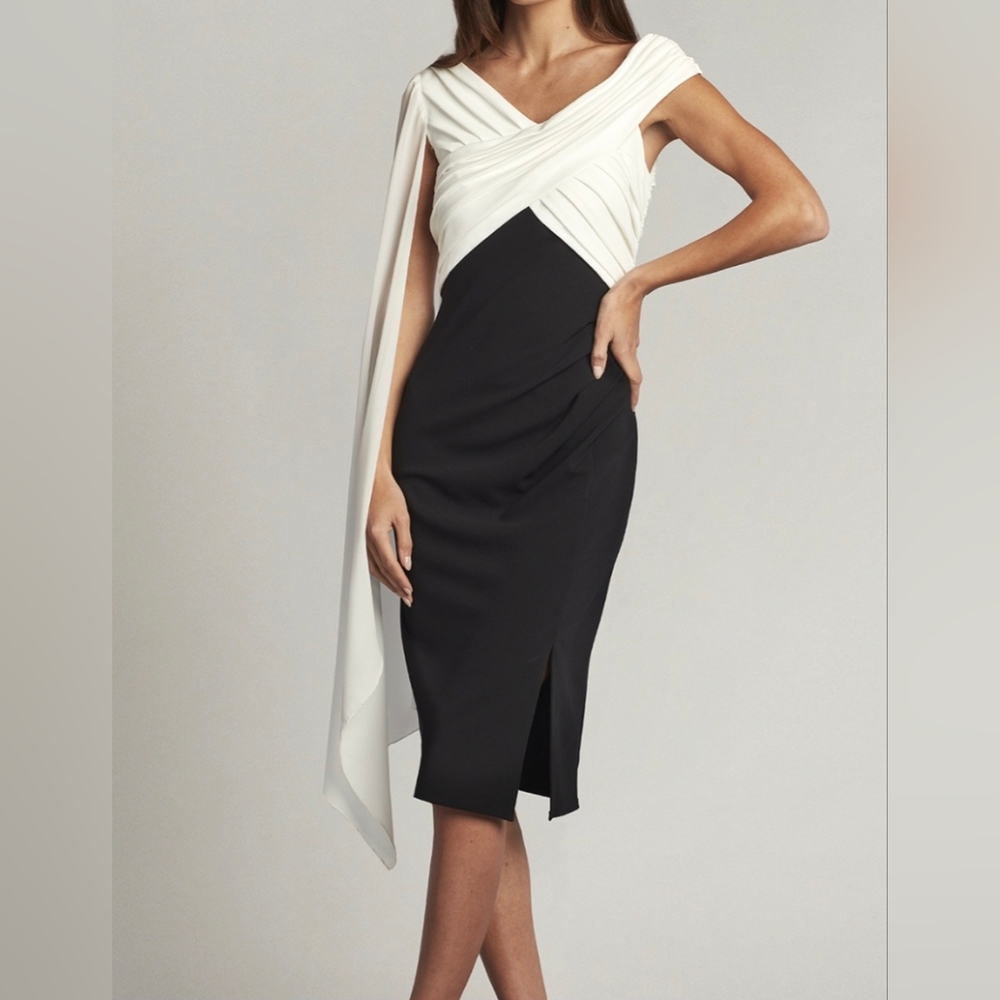 Tadashi Shoji KULMAN CAPE-SLEEVE DRESS  XS $378
